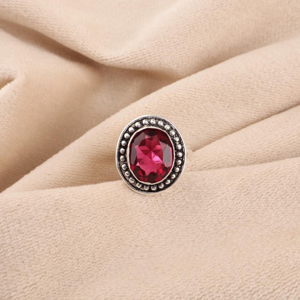Natural Pink Rubellite Gemstone 925 Solid Silver Jewelry Handmade Ring For Gift RR-62-12