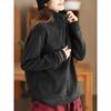 WTEMPO Soild Color Large Size High Collar Thick Drawstring Fleece Pullovers Women Autumn Winter Warm Long Sleeve Pullovers