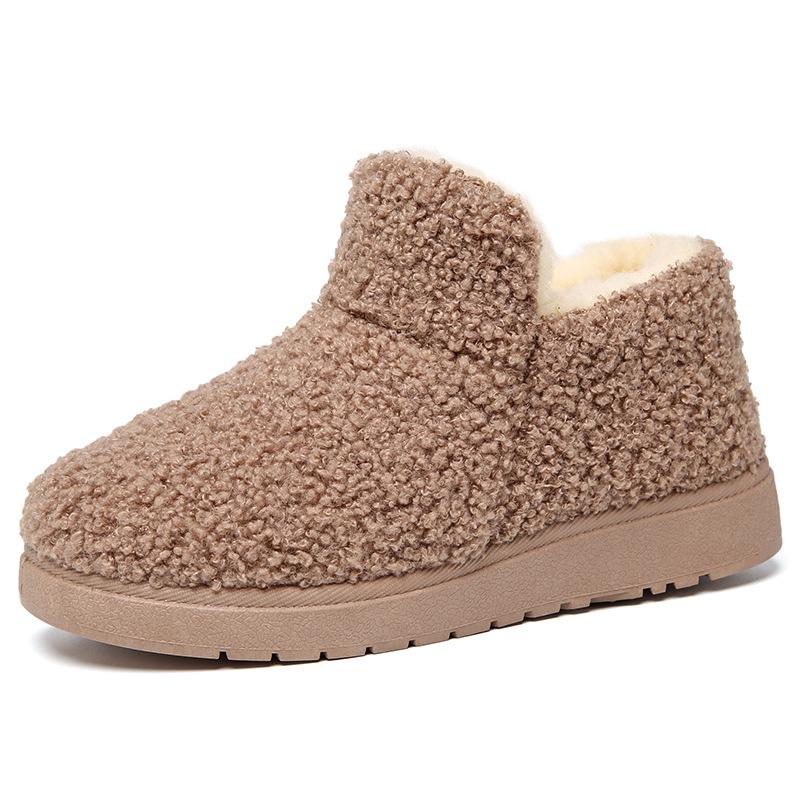 Women's Plush Teddy Fur High-Top Snow Boots - Thick Sole & Warm Winter Fashion