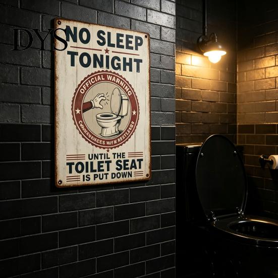 Familien Badezimmer Regeln Humorvolles Toilettensitz Erinnerungsschild, Setz dich Hin Dekoratives Eisen Wand Schild Vintage Metall Plakette Dekor für WC Waschraum Bar
