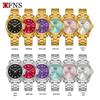European Empress Dowager Roman Quartz Ladies' Wristwatch - Waterproof, Steel Band, Elegant Sun Pattern Design