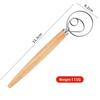 13 Inch Oak Handle Milk Baking Flour Mixer Flour Mixer Danish Dough Mixing Rod Stainless Steel Coil Hand Blender Cooking Tool