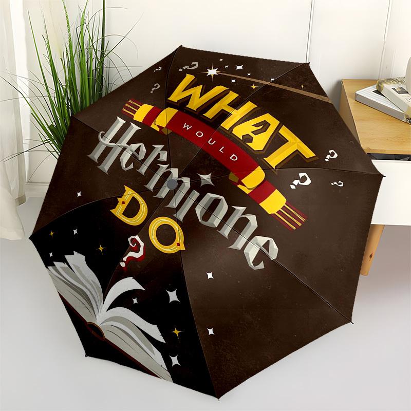 

1pc What Would Hermione Do Umbrella with Plastic Handle,Cartoon Pattern,Suitable for All Seasons Multi-functional Umbrella492