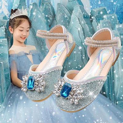 Sandalias de princesa con diamantes de cristal Aisha para niñas pequeñas, suela suave y punta cerrada, novedad de verano de 2024