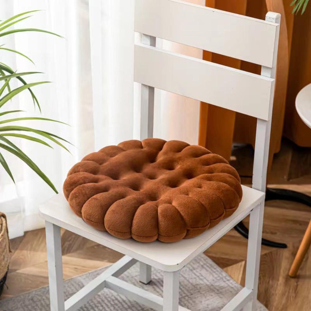 

Decorative 40*40cm Biscuit Shaped Meditation Cushion Soft Cookie Chair Pad Thicken Ergonomic Student Chair Pad Living Room