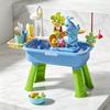 Toddlers Sand And Water Table Toy, with Faucet, Play Food Accessories, Fishing Toy, Kitchen Play Sink Toy with Electric Water Pump for Boys, Girls