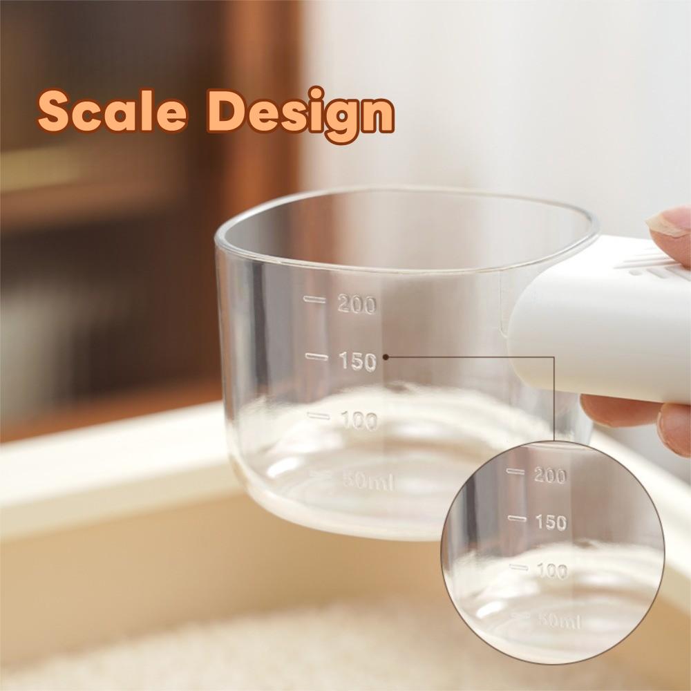 2Pcs Built-in Storage Cavity Grain Spoon Removable Handle Pet Food Scoop  Cat/Dog Food