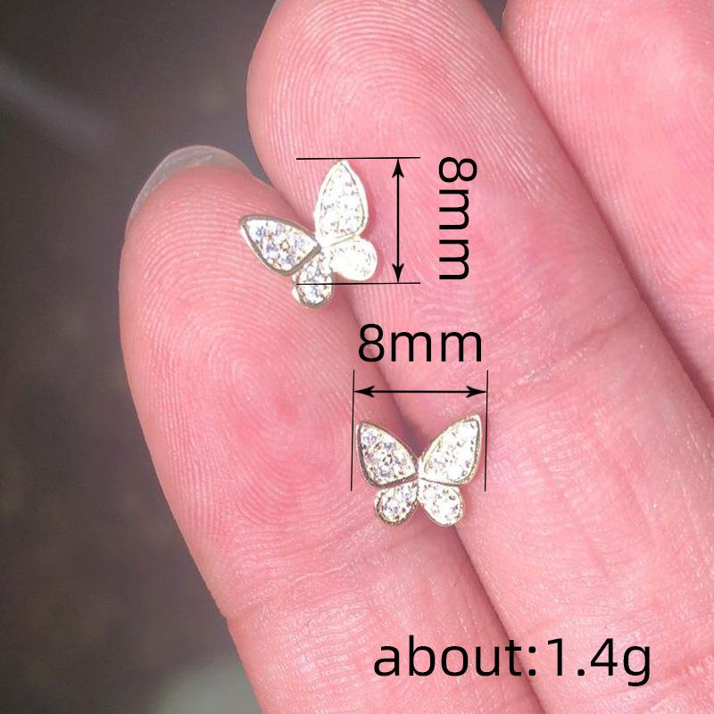 Simple Stylish Butterfly Shaped Stud Earrings Women Romantic Accessories for Wedding Party Fashion Jewelry