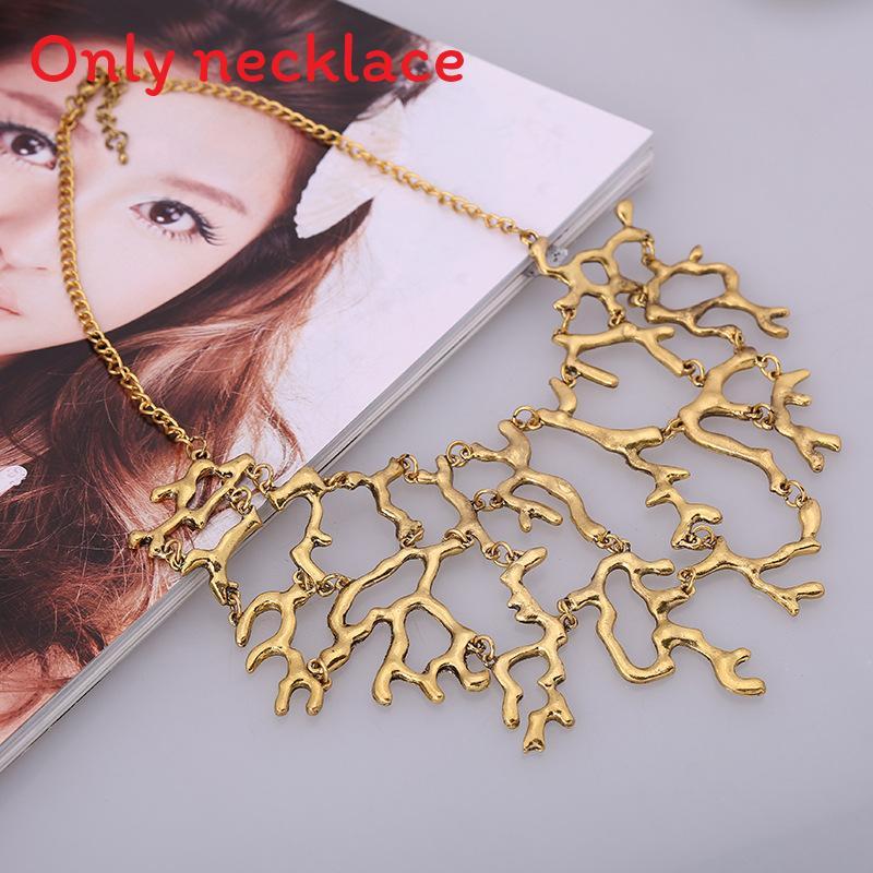 Fashion Solid Color Coral Shaped Women Metal Necklace For Trendy Womens Jewelry Gifts