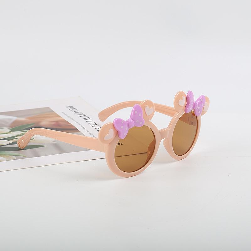 

2025 модные солнцезащитные очки для мальчиков, девочек и младенцев, солнцезащитные очки в форме банта для детей, розовый