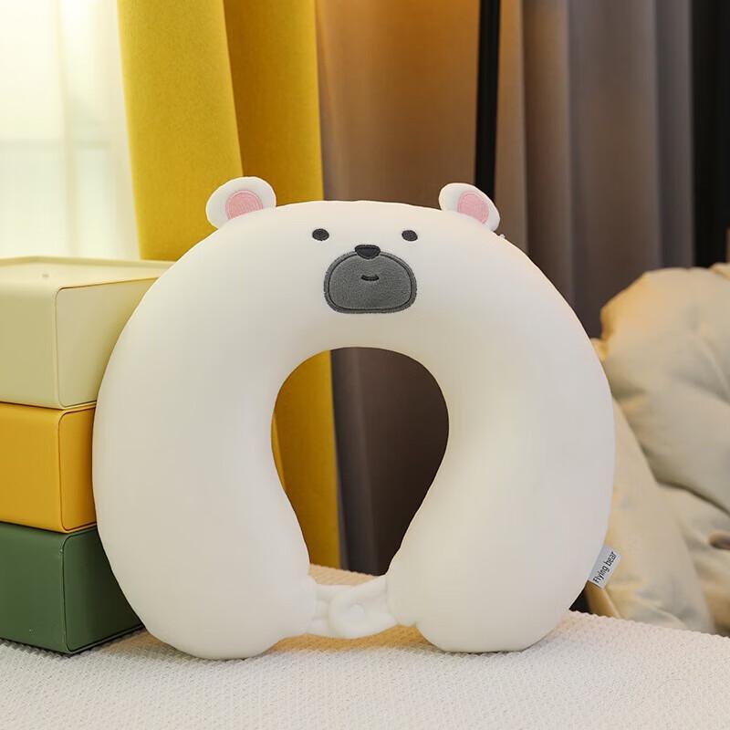 YIXI Cartoon Bear Memory Foam Travel Neck Pillow