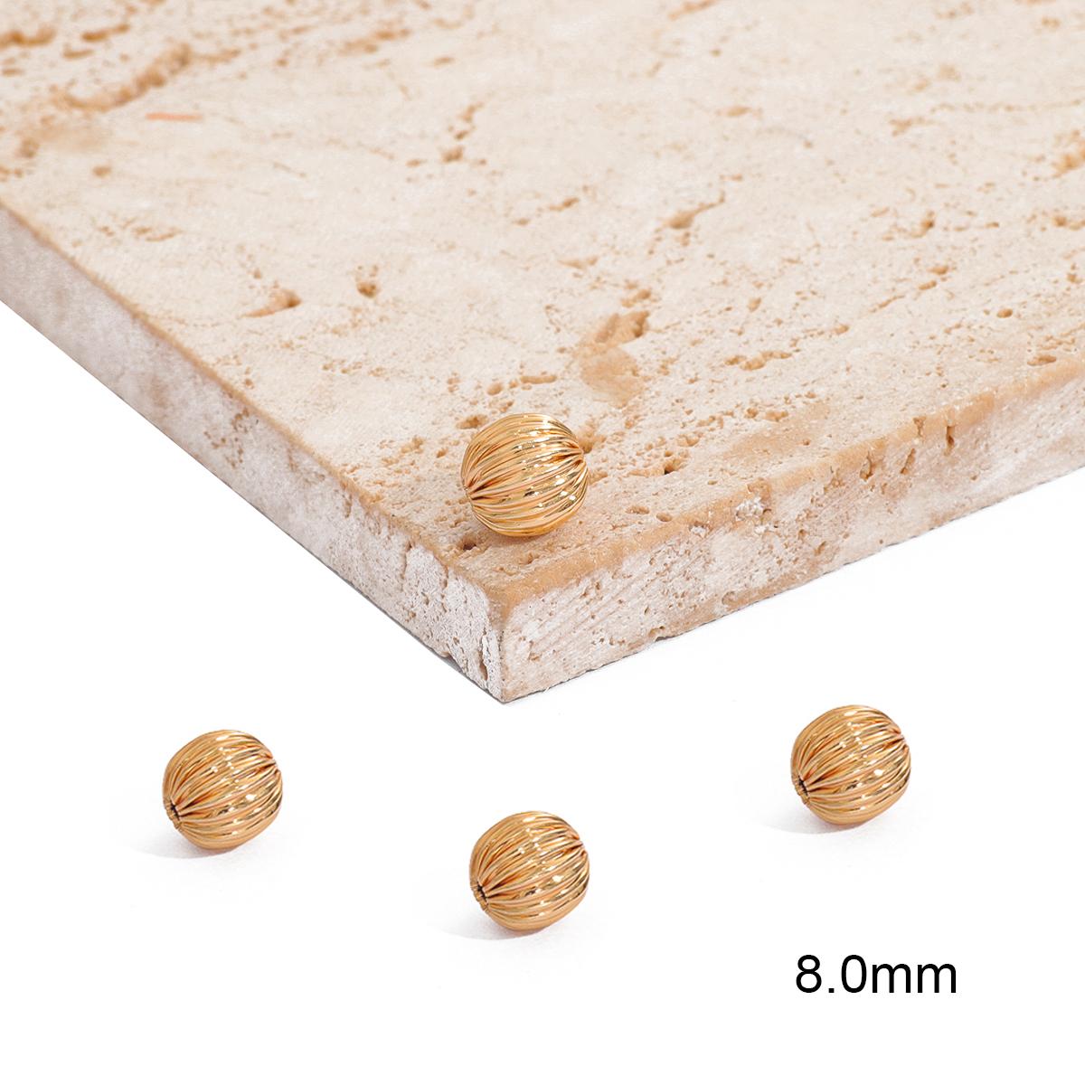 

10/50 шт. медные арбузные бусины, круглые распорки для семян, свободные бусины для изготовления ювелирных изделий, браслет, ожерелье «сделай сам» 8mm 10pcs