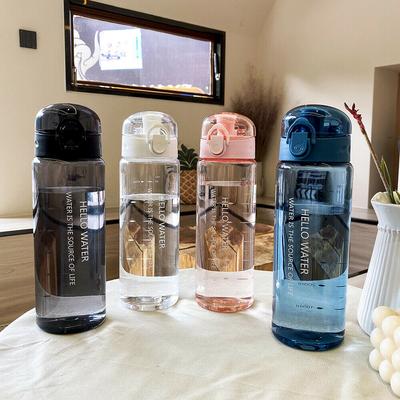 780ml Borraccia Sportiva Antigoccia Ovale Trasparente in Plastica Bollitore Portatile Grande Capacità Viaggio All'aperto Fitness Tazza per Bere Estiva