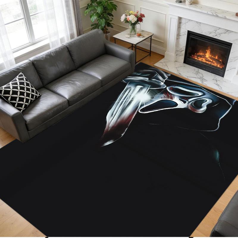 Crystal Velvet Rug Soft Non Slip Indoor Floor Mat Home DecorScream Ghostface