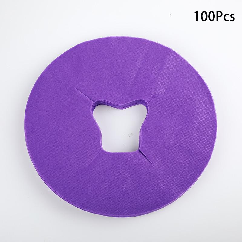 100Pcs Face Pad SPA Pillow Cover Disposable Face Hole Cover Non-Woven Face Cradle Rest Covers