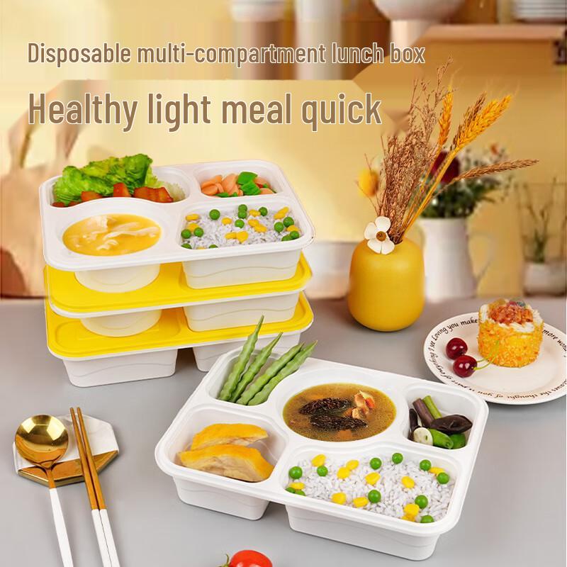 Disposable 4-Compartment Takeaway Food Containers