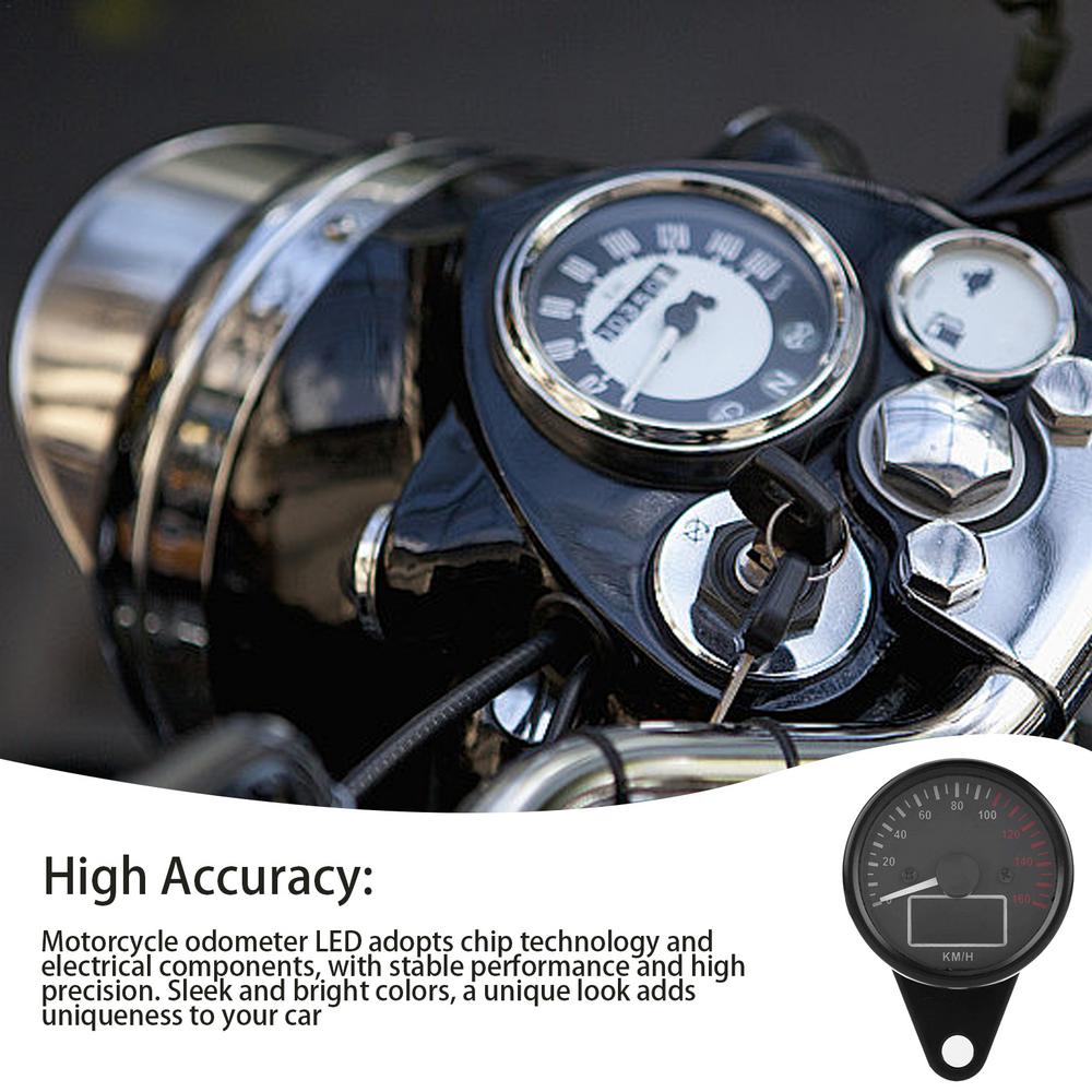 Motorcycle Speedometer Digital Motorcycle Tachometer Speed Gauge LED Odometer Waterproof Tachometer Universal Digital Gauge