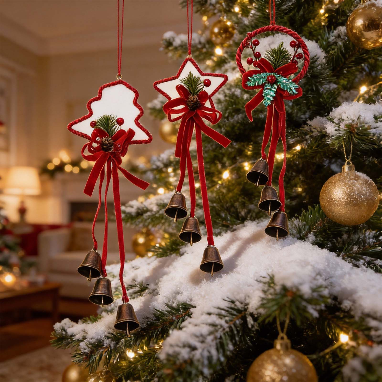 Antique Style Christmas Bell Door Hanger Car Decoration Christmas Bell Festive Decoration Iron Material Joyful Sound China Mainland