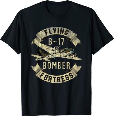 חולצת טי יוניסקס וינטג' מפציץ B 17 מטוס מלחמת העולם השנייה תעופה מטוס