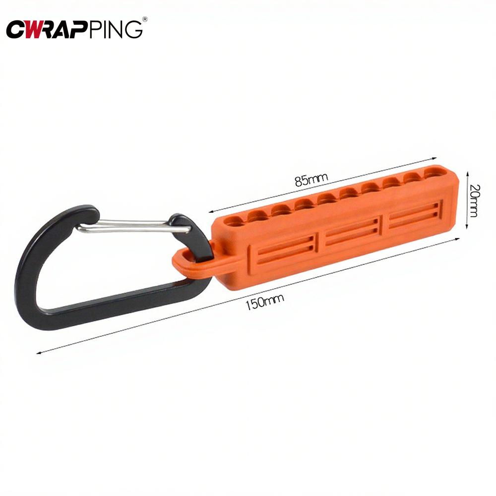 Screwdriver Bit Storage Organizer with Carabiner Plastic Drill Bits Storage Case Drill Bit Storage Clip for Outdoor Use 3 Colors