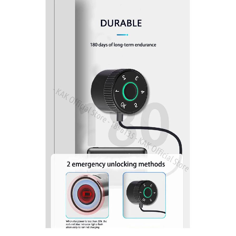KAK Tuya APP Fingerprint Cylinder Smart Door Lock Electronic Digital Password Code Lock Keyless Remote Control Lock Hardware