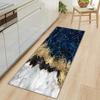 Black White Marble Print Long Runner Rug Non-slip Washable Kitchen Floor Mat Modern Abstract Home Decor Carpet