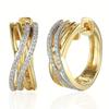 Multilayer Synthetic Zircon Cross Design Hoop Earrings for Women Elegant Daily Versatile Party Jewelry Accessories Gifts