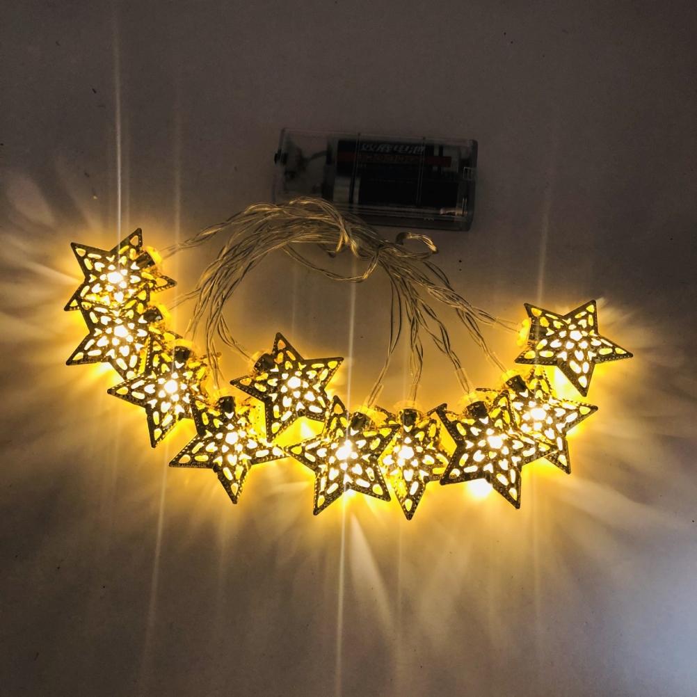 Ramadan Eid Lichterkette Batteriebetrieben Mond Stern Lampe Mubarak Mond LED Lichterkette für Innen
