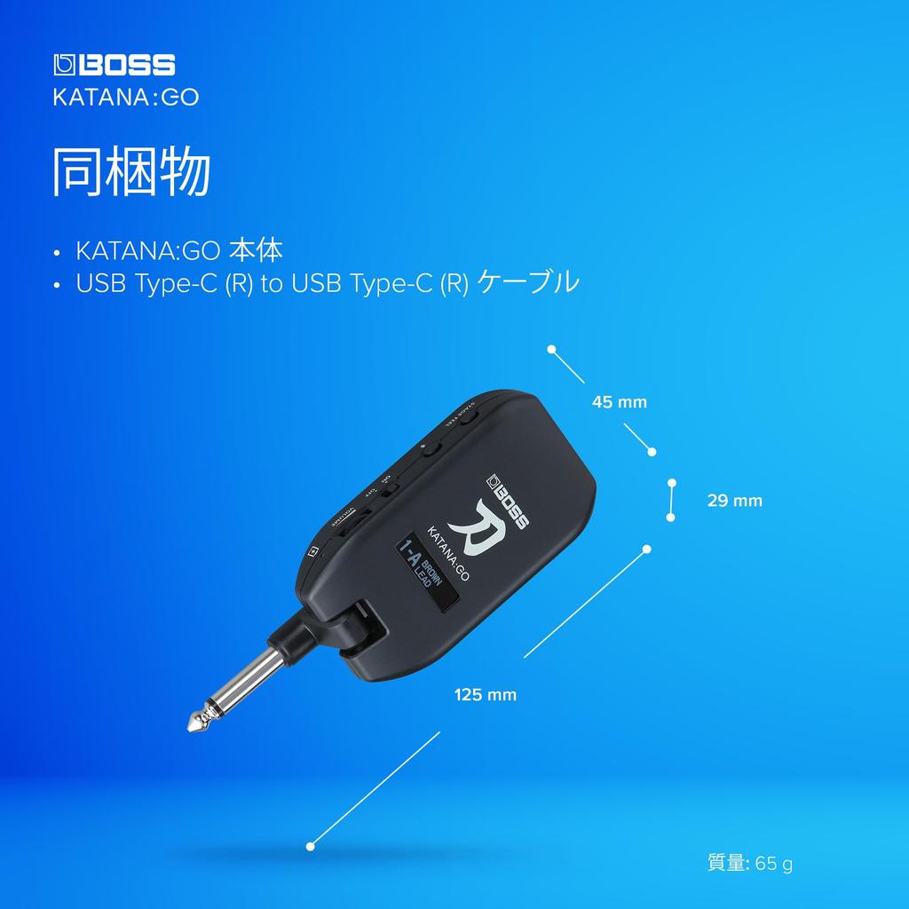 BOSS KATANA:GO Headphone Guitar and Bass Amplifier with 60+ Effects Organic LED Display Tuner Bluetooth Smartphone Recording