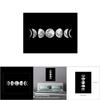 Moon Phases Canvas Painting Rimless Paintings on Wall Art for Home  Decorations(Black090 2)