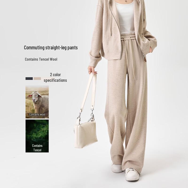 

Handu Yishe Women s Tencel Wool Blend Straight-Leg Pants S