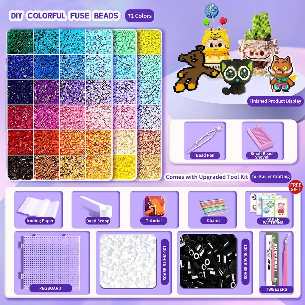 Pindou Handmade DIY Bean Set Tools for Boys and Girls, Toy Gifts, Three-dimensional Fusion, Coco Supplement