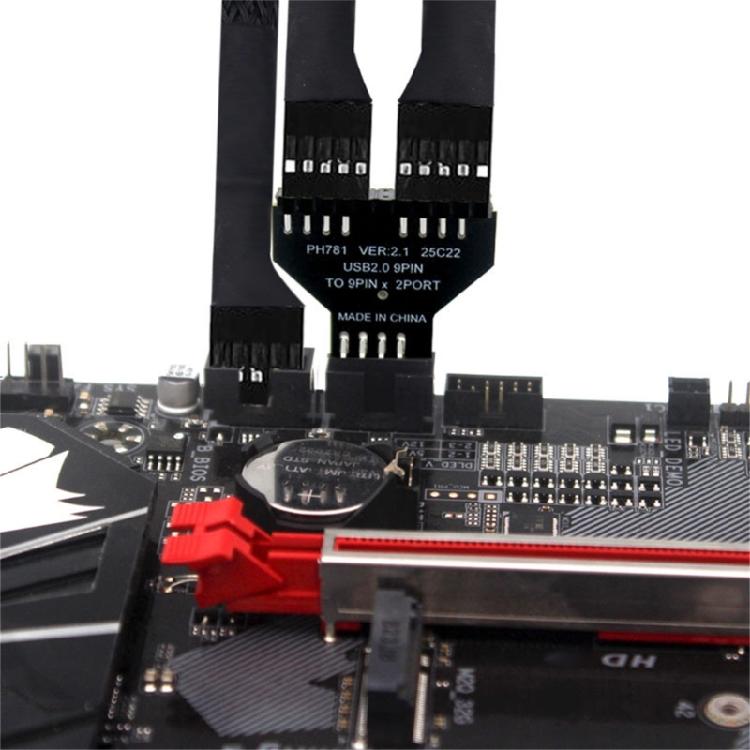 Computer Motherboards Expansion Cable Double 9Pin USB2.0 Header Splitter For Simultaneous Peripherals Device Connection