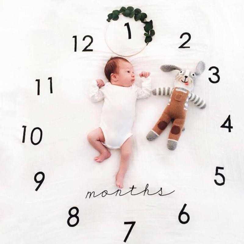 Hot! Baby Photography Cloth Newborn Baby Monthly Growth Milestone Blanket Photography Props Background