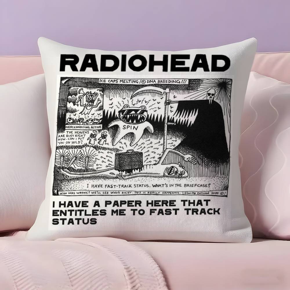 Music R-Radiohead Pillow Case  Ultra Soft Skin Friendly Fabric Cloud Like Comfort & Concealed Zipper