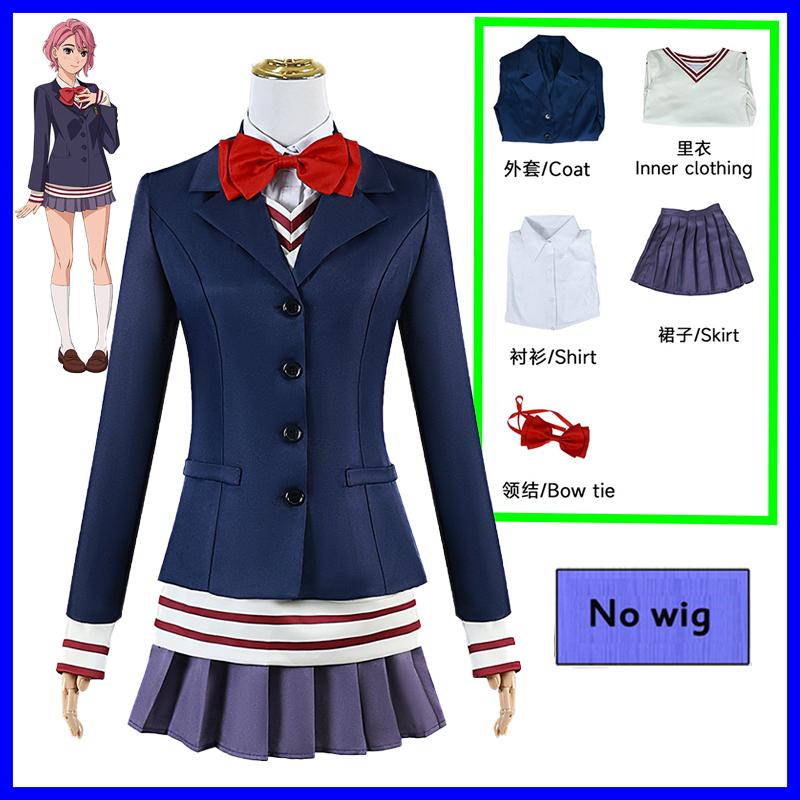 Costum Cosplay Anime Dandadan Aira Shiratori Momo Ayase Fustă Sailor JK Costum Ken Takakura Jachete Pantaloni Perucă Uniformă Școlară