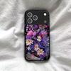 Shockproof Cover for iPhone 17 ProMax Pro Vintage Oil Painting Purple Floral Phone Case, Glossy Acrylic Back TPU Bumper