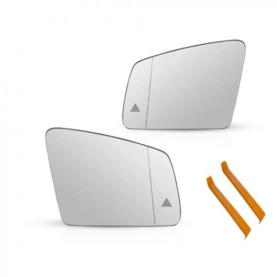 For Benz S-Class W221 10-13 Mirror Glass Heated Blind Spot Detection LH/RH Side