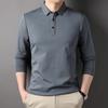 Collar Long Sleeved T-shirt for Spring and Autumn, New Business and Leisure, Middle-aged, Solid Color Men's Polo Shirt