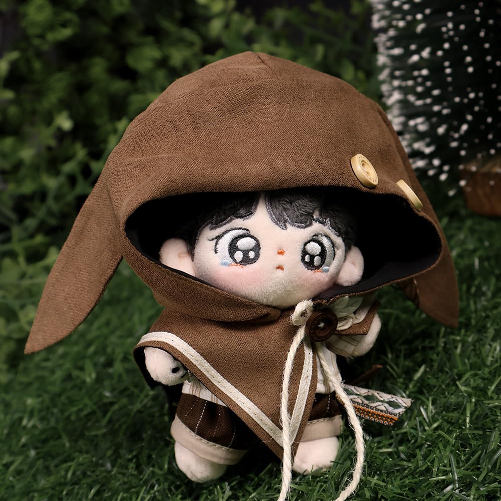 Niannyyhouse Plush Clothes 10cm Brown Cape 3-Piece Set (Dress-up)