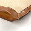 HERMES vintage flap tote bag, handbag Shoulder Bag Leather/Canvas Beige/Brown