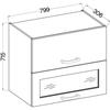 Meuble haut 2 portes basculantes - L 80 x P 31,6 x H 72 - Gris mat - LASSEN