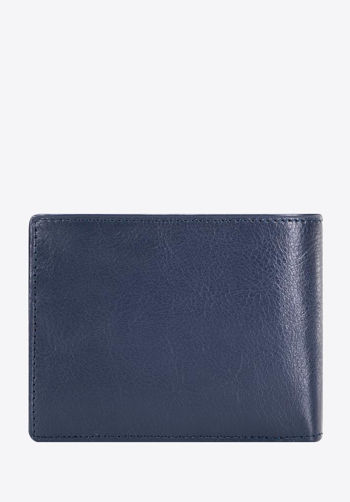 Wittchen Men's Leather Wallet With A Lapel Panel, Navy Blue, Natural Leather