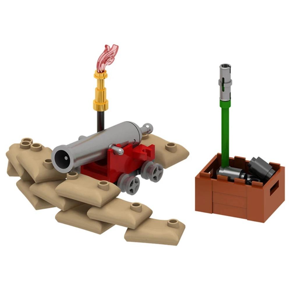 MOC Military Building Blocks Figure Napoleon Wars Soldier Accessories Weapon Cannon Sandbag Army Pirate Mini Brick gift X003 DIY
