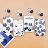 1 Pcs Simple Black and White Flowers Card Holder Campus Student Card Work Permit Bank Card Bus Card ABS Plastic Card Cover