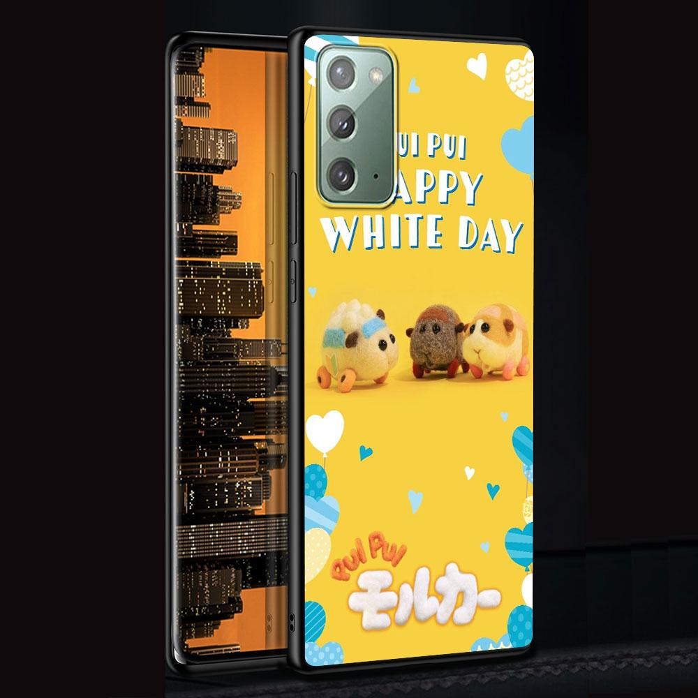 PUI PUI MOLCAR Cute Case for Samsung Galaxy Note 20 Ultra 8 10 Lite 9 TPU Phone Cover Note 10 Plus Black Soft Shell Funda Capa