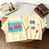 Double Side Print T-shirt For Kids Clothing Summer Simple Fashion Girl Boy Short Sleeve Tops Tees Children's Wear Casual Tshirts