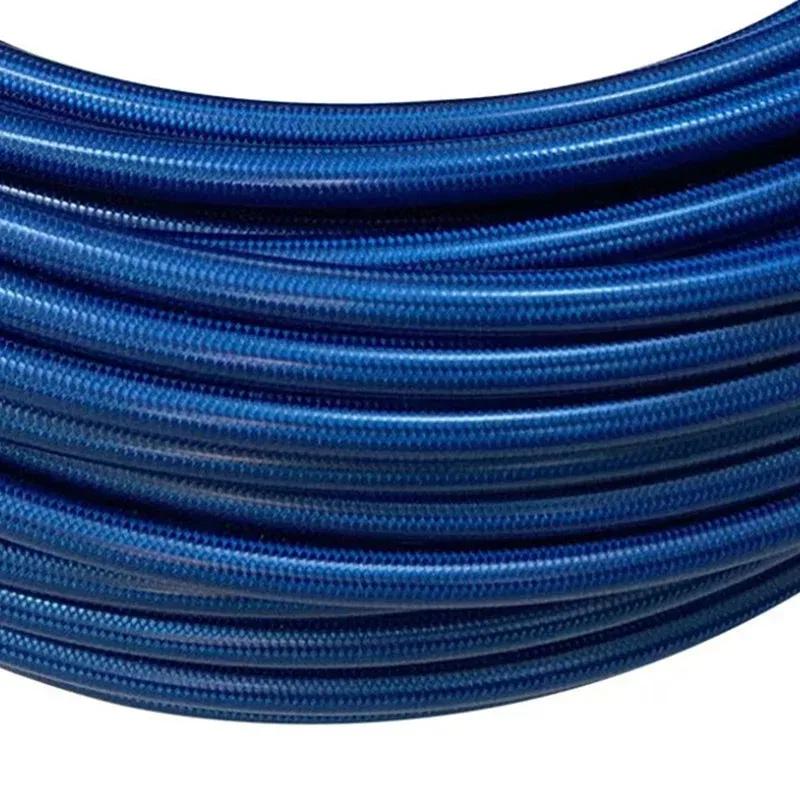 2M AN3 Motorcycle Braided Stainless Steel Nylon Brake Line Hose Fluid Hydraulic Hose Ptfe Brake Line Gas Oil Fuel Tube Pipe