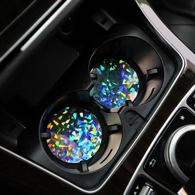 2pcs Aurora Coasters Car Water Cup Pad Holders Non-slip Rubber Mat for Bottle Holder Coaster Auto Interior Anti-skid Cup Holders