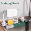 Multifunctional Telescopic Sink Storage Rack Upgraded Adjustable Holder For Kitchen Sponge Organizer With Drainer Basket